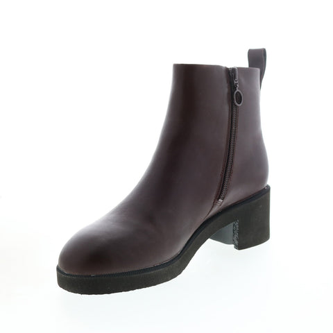 Camper Wonder K400321-005 Womens Burgundy Leather Zipper Ankle & Booties Boots