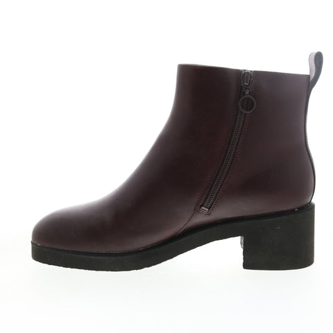 Camper Wonder K400321-005 Womens Burgundy Leather Zipper Ankle & Booties Boots