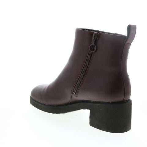 Camper Wonder K400321-005 Womens Burgundy Leather Zipper Ankle & Booties Boots