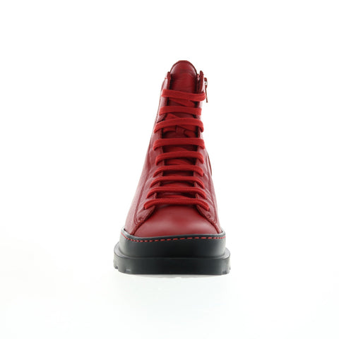 Camper Brutus K400325-005 Womens Red Leather Zipper Casual Dress Boots