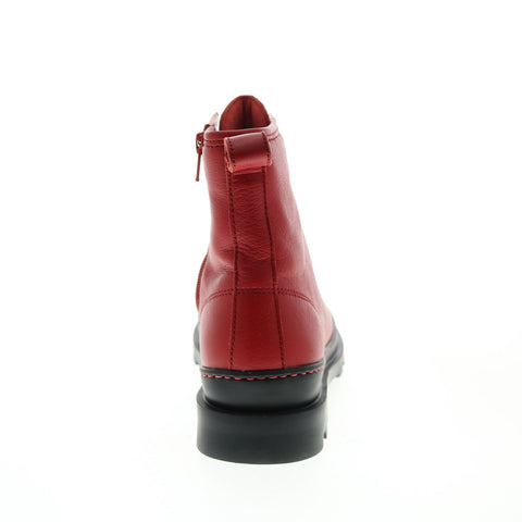 Camper Brutus K400325-005 Womens Red Leather Zipper Casual Dress Boots