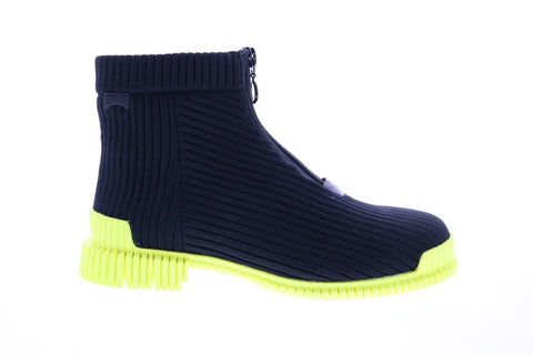 Camper Pix K400356-003 Womens Black Yellow Canvas Zipper Chelsea Boots