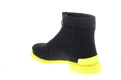 Camper Pix K400356-003 Womens Black Yellow Canvas Zipper Chelsea Boots