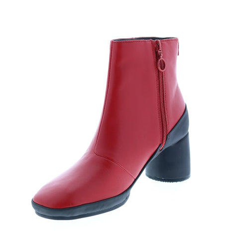 Camper Upright K400371-003 Womens Red Leather Zipper Heels Pumps Shoes