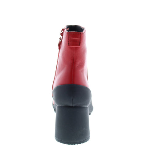 Camper Upright K400371-003 Womens Red Leather Zipper Heels Pumps Shoes