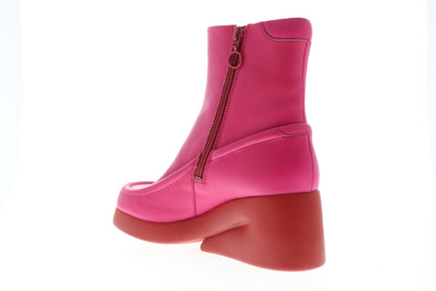 Camper Kaah K400384-002 Womens Pink Leather Zipper Casual Dress Boots