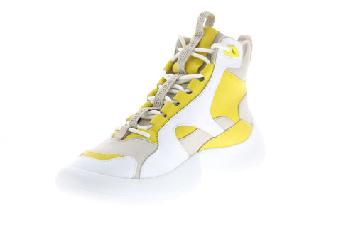Camper Abs K400417-002 Womens White Yellow Leather Euro Sneakers Shoes