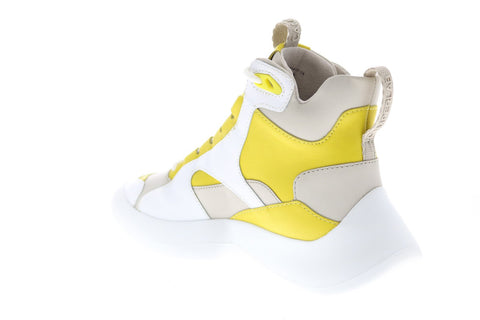 Camper Abs K400417-002 Womens White Yellow Leather Euro Sneakers Shoes