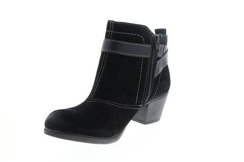 Earth Origins Kaia Womens Black Wide Suede Zipper Ankle & Booties Boots