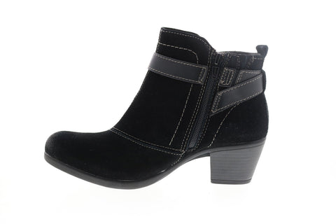 Earth Origins Kaia Womens Black Wide Suede Zipper Ankle & Booties Boots