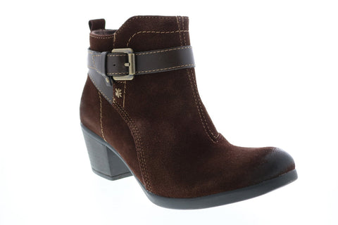 Earth Origins Kaia Womens Brown Wide Suede Zipper Ankle & Booties Boots