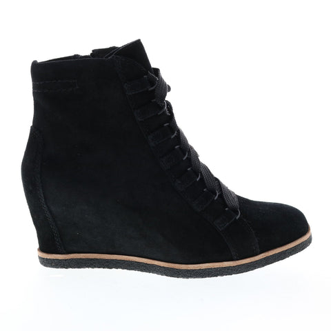 Earth Kalmar Womens Black Suede Zipper Casual Dress Boots