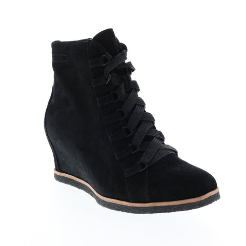 Earth Kalmar Womens Black Suede Zipper Casual Dress Boots