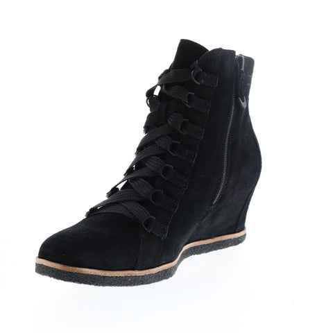 Earth Kalmar Womens Black Suede Zipper Casual Dress Boots