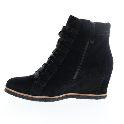 Earth Kalmar Womens Black Suede Zipper Casual Dress Boots