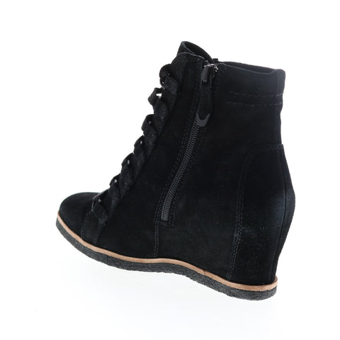 Earth Kalmar Womens Black Suede Zipper Casual Dress Boots