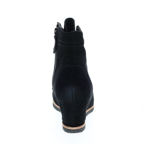 Earth Kalmar Womens Black Suede Zipper Casual Dress Boots