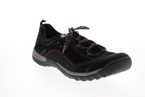 Earth Origins Kamryn Womens Black Leather Lace Up Lifestyle Sneakers Shoes