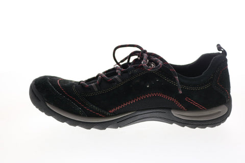 Earth Origins Kamryn Womens Black Wide Leather Lifestyle Sneakers Shoes