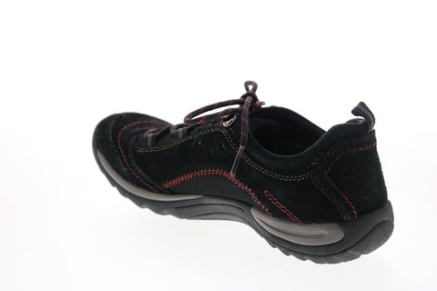 Earth Origins Kamryn Womens Black Wide Leather Lifestyle Sneakers Shoes