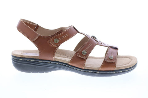 Earth Origins Katrice Womens Brown Wide Leather Slingback Sandals Shoes
