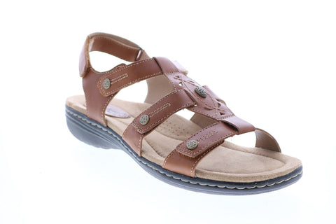 Earth Origins Katrice Womens Brown Wide Leather Slingback Sandals Shoes