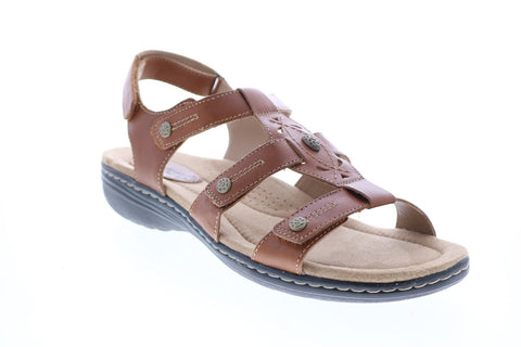 Earth Origins Katrice Womens Brown Wide Leather Slingback Sandals Shoes