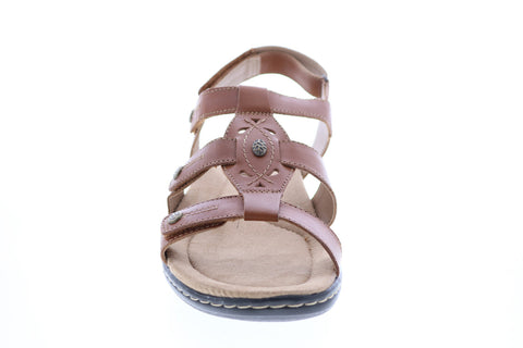 Earth Origins Katrice Womens Brown Wide Leather Slingback Sandals Shoes