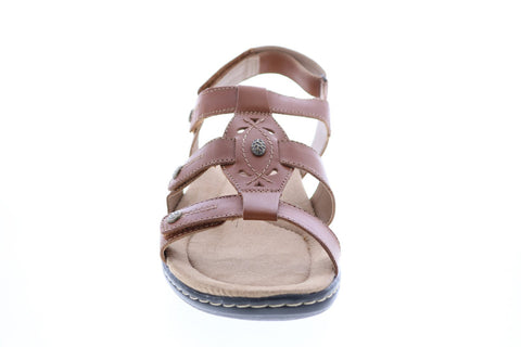 Earth Origins Katrice Womens Brown Wide Leather Slingback Sandals Shoes