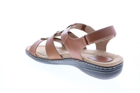 Earth Origins Katrice Womens Brown Wide Leather Slingback Sandals Shoes