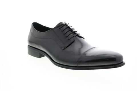 Carrucci KS099-721 Mens Black Leather Cap Toe Oxfords & Lace Ups Shoes