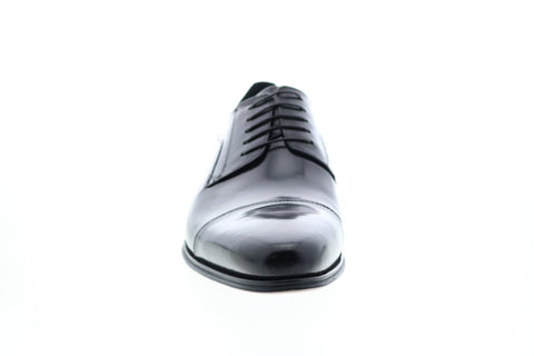 Carrucci KS099-721 Mens Black Leather Cap Toe Oxfords & Lace Ups Shoes