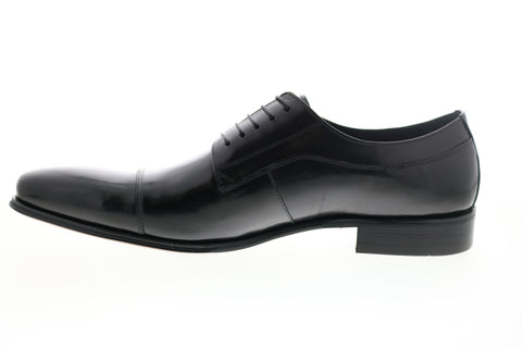 Carrucci KS099-721 Mens Black Leather Cap Toe Oxfords & Lace Ups Shoes