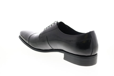 Carrucci KS099-721 Mens Black Leather Cap Toe Oxfords & Lace Ups Shoes