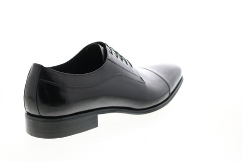 Carrucci KS099-721 Mens Black Leather Cap Toe Oxfords & Lace Ups Shoes