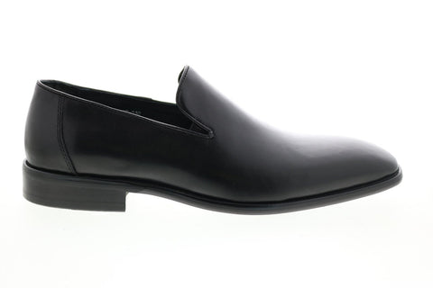 Carrucci KS259-310 Mens Black Leather Casual Loafers & Slip Ons Shoes
