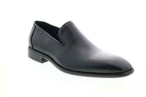 Carrucci KS259-310 Mens Black Leather Casual Loafers & Slip Ons Shoes
