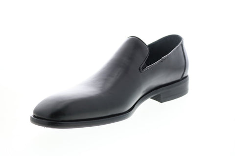Carrucci KS259-310 Mens Black Leather Casual Loafers & Slip Ons Shoes