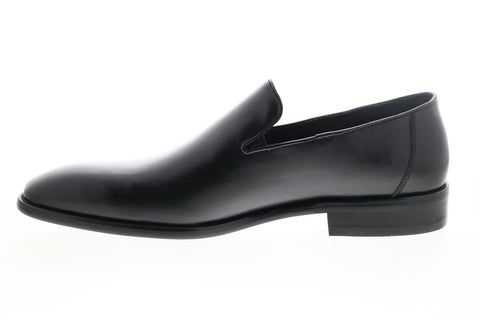 Carrucci KS259-310 Mens Black Leather Casual Loafers & Slip Ons Shoes
