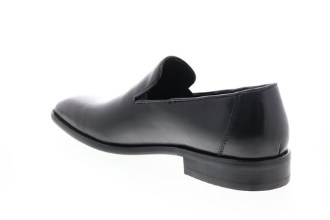 Carrucci KS259-310 Mens Black Leather Casual Loafers & Slip Ons Shoes