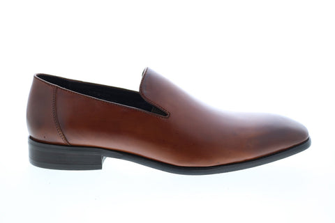 Carrucci KS259-310 Mens Brown Leather Casual Loafers & Slip Ons Shoes