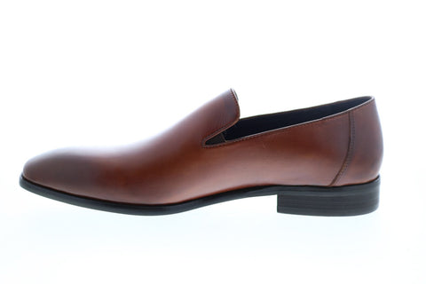 Carrucci KS259-310 Mens Brown Leather Casual Loafers & Slip Ons Shoes