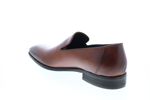 Carrucci KS259-310 Mens Brown Leather Casual Loafers & Slip Ons Shoes