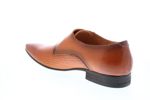 Carrucci KS308-06 Mens Brown Leather Monk Strap Oxfords & Lace Ups Shoes