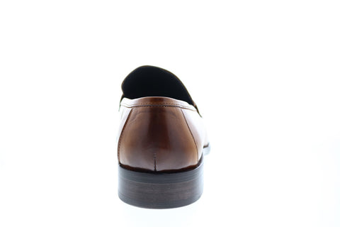 Carrucci KS479-605 Mens Brown Leather Penny Loafers & Slip Ons Shoes