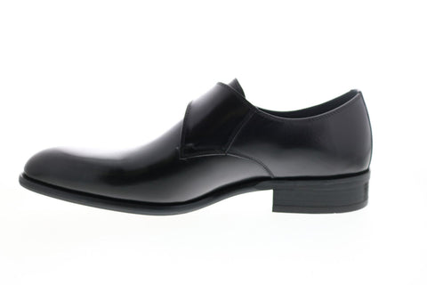 Carrucci KS479-607 Mens Black Leather Monk Strap Oxfords & Lace Ups Shoes