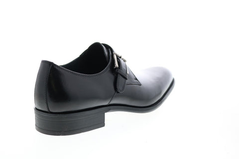 Carrucci KS479-607 Mens Black Leather Monk Strap Oxfords & Lace Ups Shoes