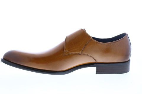 Carrucci KS479-607 Mens Brown Leather Monk Strap Oxfords & Lace Ups Shoes