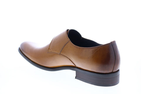 Carrucci KS479-607 Mens Brown Leather Monk Strap Oxfords & Lace Ups Shoes