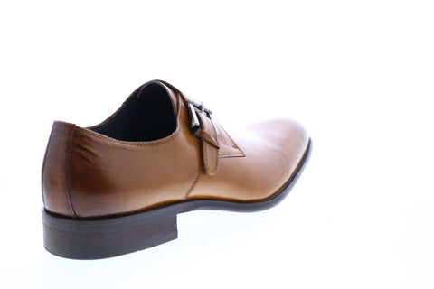 Carrucci KS479-607 Mens Brown Leather Monk Strap Oxfords & Lace Ups Shoes